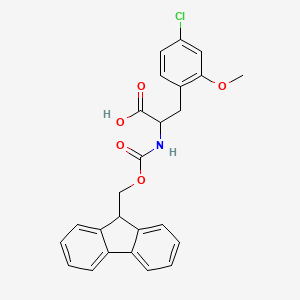 molecular formula C25H22ClNO5 B12309715 3-(4-chloro-2-methoxyphenyl)-2-({[(9H-fluoren-9-yl)methoxy]carbonyl}amino)propanoic acid 