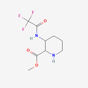 molecular formula C9H13F3N2O3 B12309793 rac-methyl (2R,3S)-3-(trifluoroacetamido)piperidine-2-carboxylate 