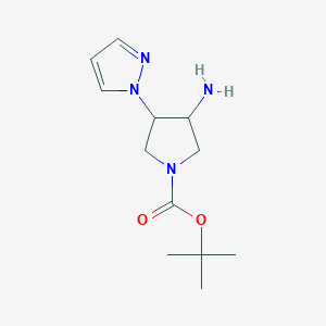 rac-tert-butyl (3R,4S)-3-amino-4-(1H-pyrazol-1-yl)pyrrolidine-1-carboxylate, cis