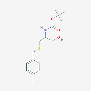 molecular formula C16H25NO3S B12309799 (R)-tert-butyl 1-hydroxy-3-(4-methylbenzylthio)propan-2-ylcarbamate 