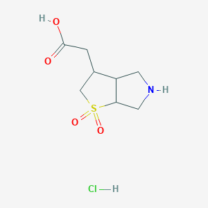 Rac-2-[(3r,3ar,6ar)-1.1-dioxo-hexahydro-2h-1lambda6-thieno[2.3-c]pyrrol-3-yl]acetic acid hydrochloride