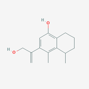 molecular formula C15H20O2 B12309831 3-(3-Hydroxyprop-1-en-2-yl)-4,5-dimethyl-5,6,7,8-tetrahydronaphthalen-1-ol 