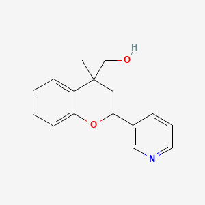 molecular formula C16H17NO2 B12309867 [4-methyl-2-(pyridin-3-yl)-3,4-dihydro-2H-1-benzopyran-4-yl]methanol 