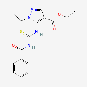 molecular formula C16H18N4O3S B12309902 Ethyl 5-(3-benzoylthioureido)-1-ethyl-1H-pyrazole-4-carboxylate 