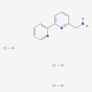 molecular formula C11H14Cl3N3 B12309931 [6-(Pyridin-2-yl)pyridin-2-yl]methanamine trihydrochloride 