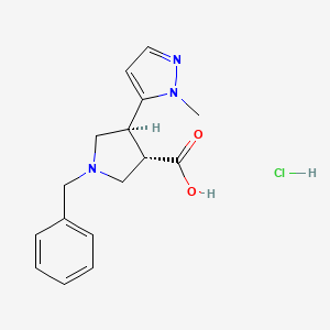 rac-(3R,4R)-1-benzyl-4-(1-methyl-1H-pyrazol-5-yl)pyrrolidine-3-carboxylic acid hydrochloride, trans