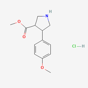 molecular formula C13H18ClNO3 B12309945 Methyl 4-(4-methoxyphenyl)pyrrolidine-3-carboxylate hydrochloride 