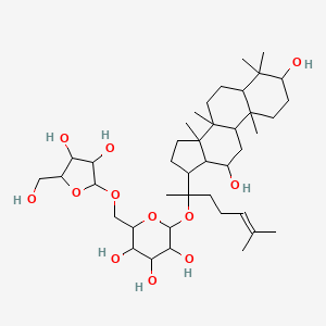 2-[[3,4-dihydroxy-5-(hydroxymethyl)oxolan-2-yl]oxymethyl]-6-[2-(3,12-dihydroxy-4,4,8,10,14-pentamethyl-2,3,5,6,7,9,11,12,13,15,16,17-dodecahydro-1H-cyclopenta[a]phenanthren-17-yl)-6-methylhept-5-en-2-yl]oxyoxane-3,4,5-triol