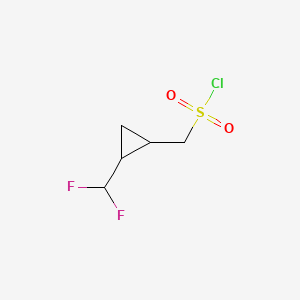 molecular formula C5H7ClF2O2S B12309977 rac-[(1R,2S)-2-(difluoromethyl)cyclopropyl]methanesulfonyl chloride, cis 