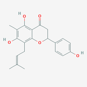 5,7-Dihydroxy-2-(4-hydroxyphenyl)-6-methyl-8-(3-methylbut-2-en-1-yl)chroman-4-one