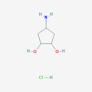 molecular formula C5H12ClNO2 B12310018 (1R,2S,4S)-4-aminocyclopentane-1,2-diol hydrochloride 