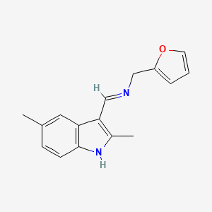 (E)-1-(2,5-dimethyl-1H-indol-3-yl)-N-(furan-2-ylmethyl)methanimine