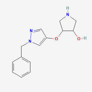 molecular formula C14H17N3O2 B12310115 4-[(1-benzyl-1H-pyrazol-4-yl)oxy]pyrrolidin-3-ol 