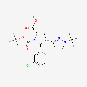 rac-(2R,5S)-1-(tert-butoxycarbonyl)-4-(1-(tert-butyl)-1H-pyrazol-3-yl)-5-(3-chlorophenyl)pyrrolidine-2-carboxylic acid