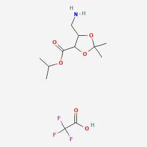 molecular formula C12H20F3NO6 B12310148 rac-propan-2-yl (4R,5S)-5-(aminomethyl)-2,2-dimethyl-1,3-dioxolane-4-carboxylate, trifluoroacetic acid, trans 