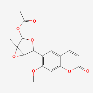 molecular formula C17H16O7 B12310153 [4-(7-Methoxy-2-oxochromen-6-yl)-1-methyl-3,6-dioxabicyclo[3.1.0]hexan-2-yl] acetate 