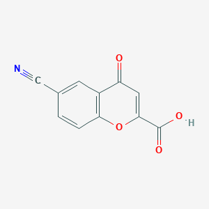 molecular formula C11H5NO4 B12310183 6-Cyano-4-oxo-4H-chromene-2-carboxylic acid 