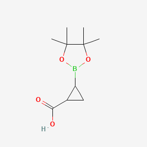 molecular formula C10H17BO4 B12310189 2-(Tetramethyl-1,3,2-dioxaborolan-2-yl)cyclopropane-1-carboxylic acid 