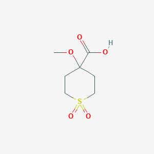 molecular formula C7H12O5S B12310194 4-Methoxy-1,1-dioxo-1lambda6-thiane-4-carboxylic acid 