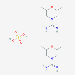 molecular formula C14H32N6O6S B12310207 Bis(2,6-dimethylmorpholine-4-carboximidamide), sulfuric acid 