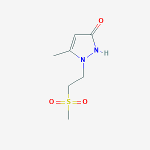 molecular formula C7H12N2O3S B12310237 1-(2-Methanesulfonylethyl)-5-methyl-1H-pyrazol-3-ol 