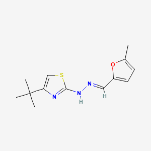 molecular formula C13H17N3OS B1231025 4-tert-butyl-2-{(2E)-2-[(5-methylfuran-2-yl)methylidene]hydrazinyl}-1,3-thiazole 