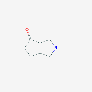 molecular formula C8H13NO B12310279 2-Methyl-octahydrocyclopenta[c]pyrrol-4-one 