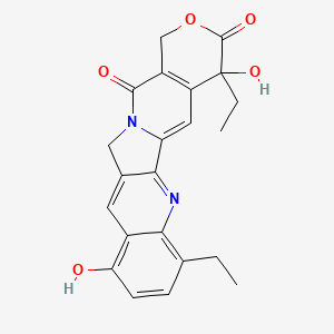 molecular formula C22H20N2O5 B12310283 5,19-Diethyl-8,19-dihydroxy-17-oxa-3,13-diazapentacyclo[11.8.0.02,11.04,9.015,20]henicosa-1(21),2,4,6,8,10,15(20)-heptaene-14,18-dione 