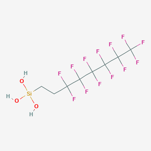 molecular formula C6F13CH2CH2Si(OH)3<br>C8H7F13O3Si B12310329 (3,3,4,4,5,5,6,6,7,7,8,8,8-Tridecafluorooctyl)silanetriol CAS No. 185911-29-9