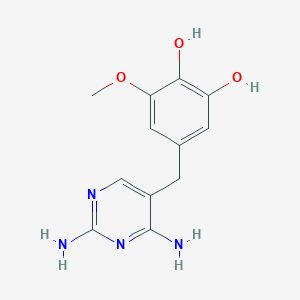 molecular formula C12H14N4O3 B12310348 3',4'-Dihydroxytrimethoprim CAS No. 71525-06-9