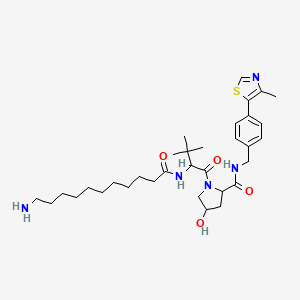 molecular formula C33H51N5O4S B12310355 (2R,4S)-1-[(2S)-2-(11-aminoundecanoylamino)-3,3-dimethyl-butanoyl]-4-hydroxy-N-[[4-(4-methylthiazol-5-yl)phenyl]methyl]pyrrolidine-2-carboxamide 