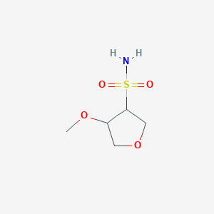 molecular formula C5H11NO4S B12310390 4-Methoxyoxolane-3-sulfonamide, cis 