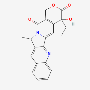 molecular formula C21H18N2O4 B12310398 19-ethyl-19-hydroxy-12-methyl-17-oxa-3,13-diazapentacyclo[11.8.0.02,11.04,9.015,20]henicosa-1(21),2,4,6,8,10,15(20)-heptaene-14,18-dione CAS No. 86688-39-3