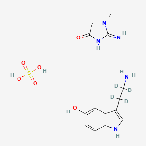 molecular formula C14H21N5O6S B12310406 Serotonin-alpha,alpha,beta,beta-d4 Creatinine Sulfate Complex H2O 