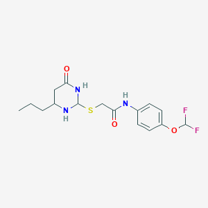 N-[4-(difluoromethoxy)phenyl]-2-[(4-oxo-6-propyl-1,3-diazinan-2-yl)sulfanyl]acetamide