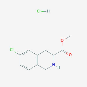 molecular formula C11H13Cl2NO2 B12310417 Methyl 6-chloro-1,2,3,4-tetrahydroisoquinoline-3-carboxylate hydrochloride 