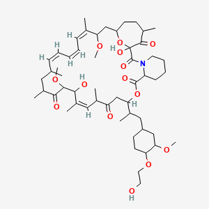 molecular formula C53H83NO14 B12310425 (15Z,23Z,25Z,27Z)-1,17-dihydroxy-11-[1-[4-(2-hydroxyethoxy)-3-methoxycyclohexyl]propan-2-yl]-18,29-dimethoxy-14,16,20,22,28,34-hexamethyl-10,36-dioxa-3-azatricyclo[29.4.1.03,8]hexatriaconta-15,23,25,27-tetraene-2,9,13,19,35-pentone 