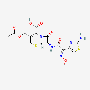molecular formula C16H17N5O7S2 B1231043 Cefotaxima CAS No. 63527-53-7