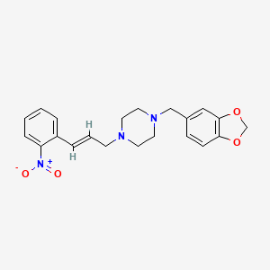 molecular formula C21H23N3O4 B1231049 1-(1,3-Benzodioxol-5-ylmethyl)-4-[3-(2-nitrophenyl)-2-propen-1-yl]piperazine 
