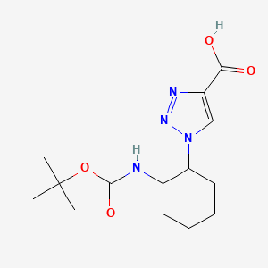 molecular formula C14H22N4O4 B12310494 1-[2-[(2-Methylpropan-2-yl)oxycarbonylamino]cyclohexyl]triazole-4-carboxylic acid 