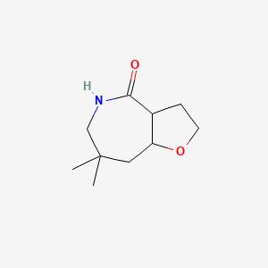 molecular formula C10H17NO2 B12310507 rac-(3aR,8aR)-7,7-dimethyl-octahydro-2H-furo[3,2-c]azepin-4-one, cis 