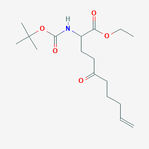 molecular formula C17H29NO5 B12310513 ethyl (2R)-2-(tert-butoxycarbonylamino)-5-oxo-dec-9-enoate 