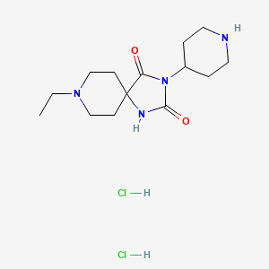 molecular formula C14H26Cl2N4O2 B12310612 8-Ethyl-3-(piperidin-4-yl)-1,3,8-triazaspiro[4.5]decane-2,4-dione dihydrochloride 