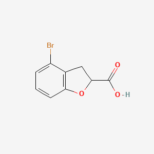 molecular formula C9H7BrO3 B12310619 4-Bromo-2,3-dihydro-1-benzofuran-2-carboxylic acid 