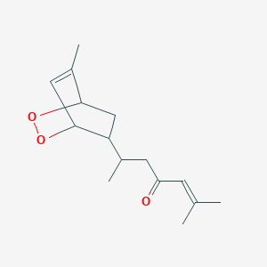 molecular formula C15H22O3 B12310627 2-Methyl-6-(7-methyl-2,3-dioxabicyclo[2.2.2]oct-7-en-5-yl)hept-2-en-4-one 