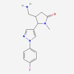 4-(aminomethyl)-5-[1-(4-fluorophenyl)-1H-pyrazol-4-yl]-1-methylpyrrolidin-2-one