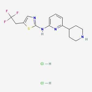 N-(6-(piperidin-4-yl)pyridin-2-yl)-5-(2,2,2-trifluoroethyl)thiazol-2-amine dihydrochloride