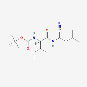 molecular formula C17H31N3O3 B12310686 tert-Butyl ((2S,3S)-1-(((S)-1-cyano-3-methylbutyl)amino)-3-methyl-1-oxopentan-2-yl)carbamate 