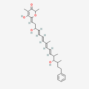 molecular formula C32H42O5 B12310699 (6Z)-6-[(4E,6E,8E,10E)-3,13-dihydroxy-8,12,14-trimethyl-16-phenylhexadeca-4,6,8,10-tetraenylidene]-5-hydroxy-2,4-dimethylpyran-3-one 