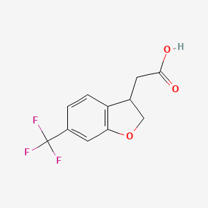 molecular formula C11H9F3O3 B12310704 6-(Trifluoromethyl)-2,3-dihydrobenzofuran-3-acetic Acid 